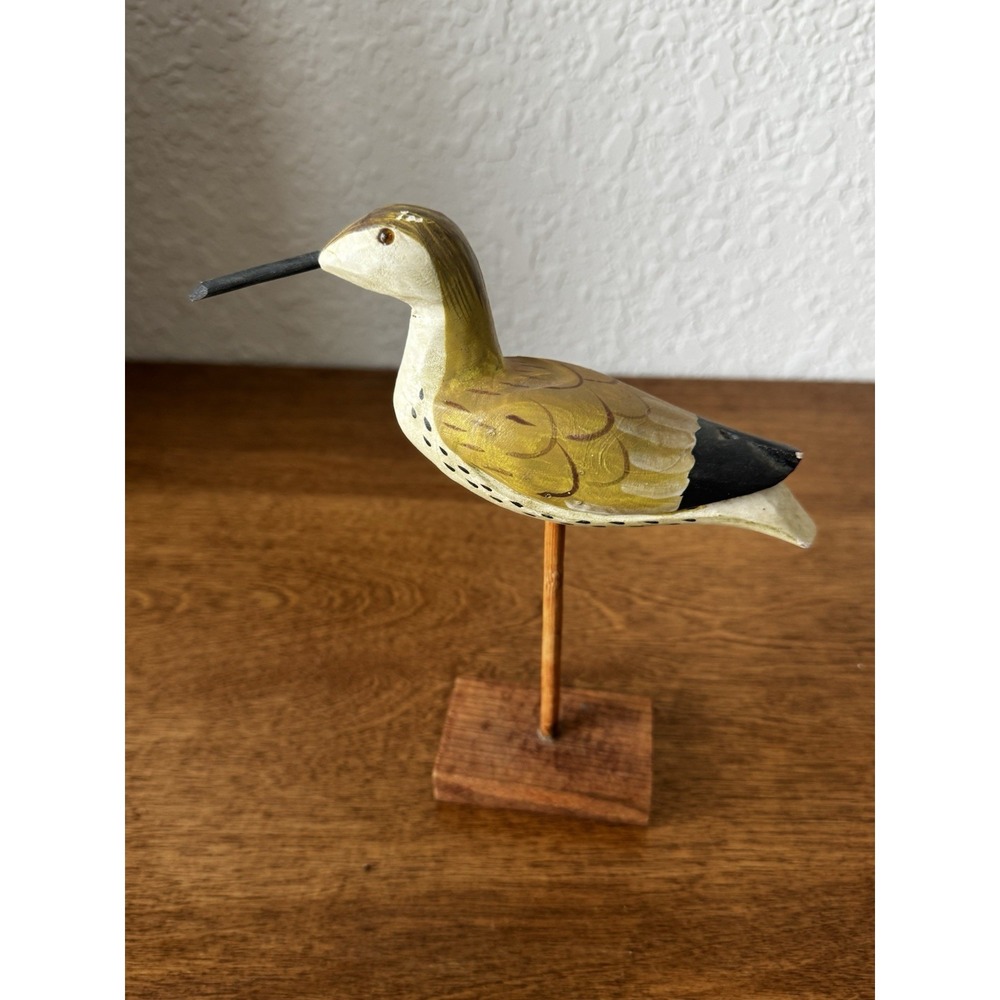 Vintage Wooden Shore Birds With Glass Eyes Lot Of 3 - Picture 8 of 16